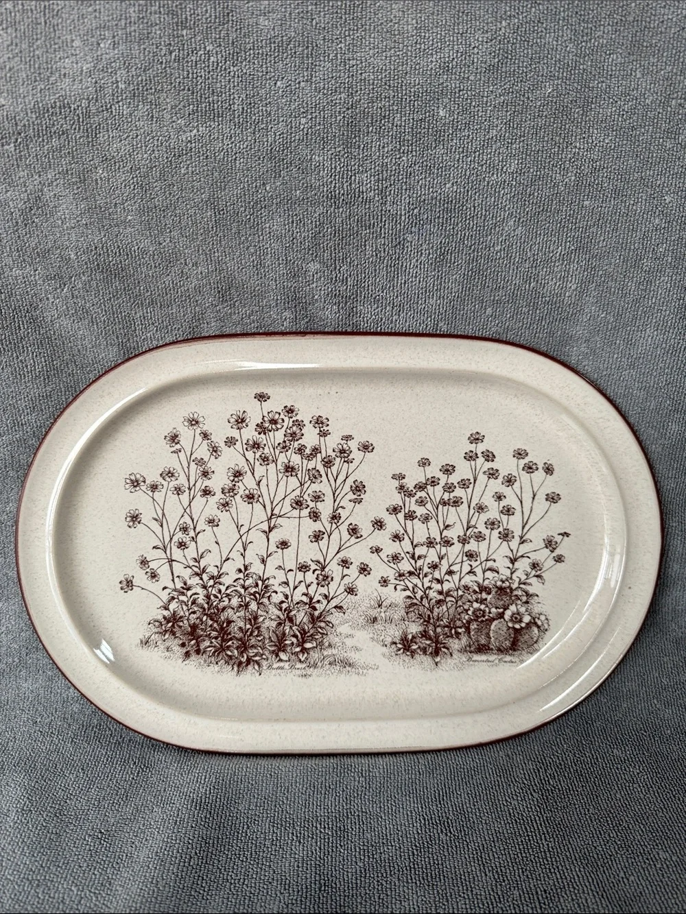 Noritake Stoneware Desert Floral Stoneware Serving  Platter 14” Japan #8341